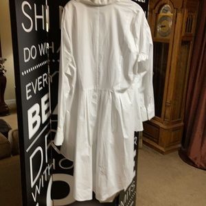 White cotton long peplum top